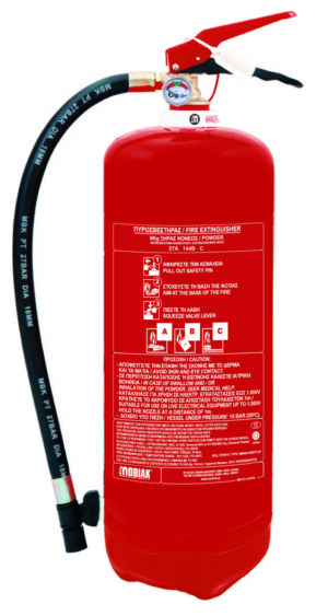 MOBIAK 9kg ABC dry powder fire extinguisher with hose and pressure gauge