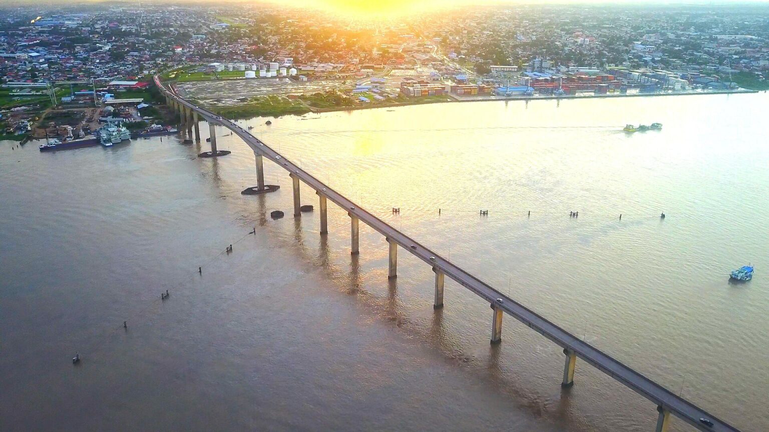 Jules Wijdenbosch Bridge over the Suriname River at Paramaribo